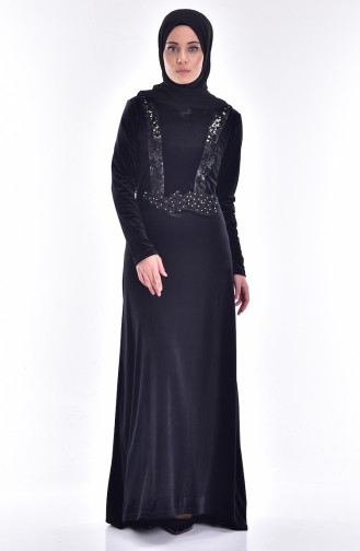 Black Hijab Dress 9012-03