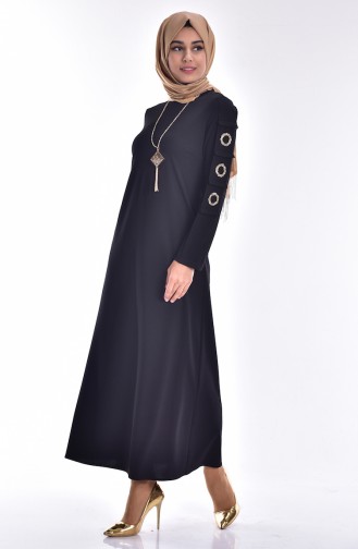 Black Hijab Evening Dress 3244-05