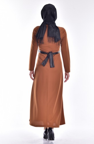 Leather Dress with Belt 1199-04 Tobacco 1199-04