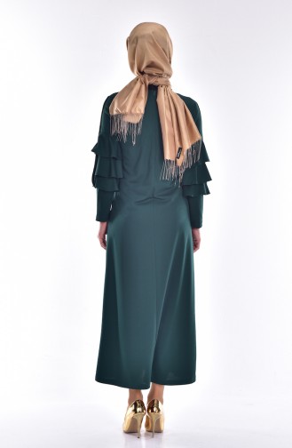 Grün Hijab-Abendkleider 3246-03
