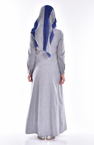 Light Gray Hijab Dress 2839-09