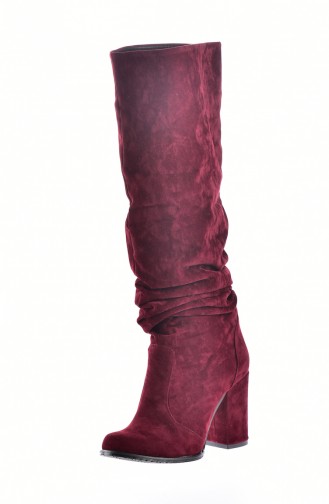 Women Long Boots 50154-03 Claret Red 50154-03