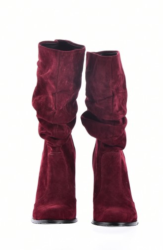 Short Women`s Boots 50155-01 Claret Red 50155-01