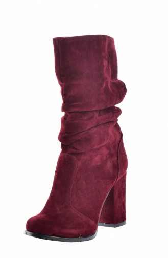 Short Women`s Boots 50155-01 Claret Red 50155-01