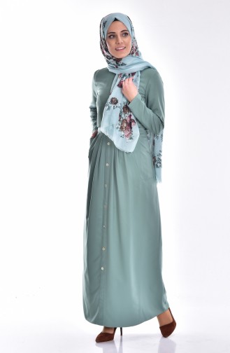 Robe Hijab Vert noisette 4059-07