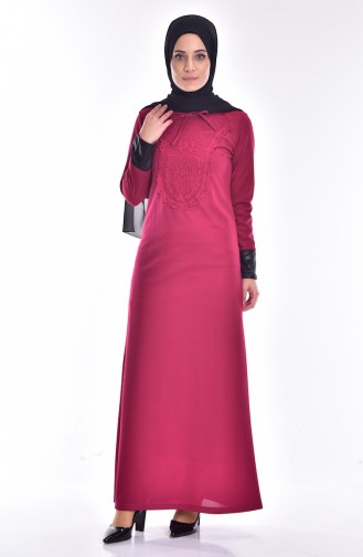 Fuchsia Hijab Dress 2126-03