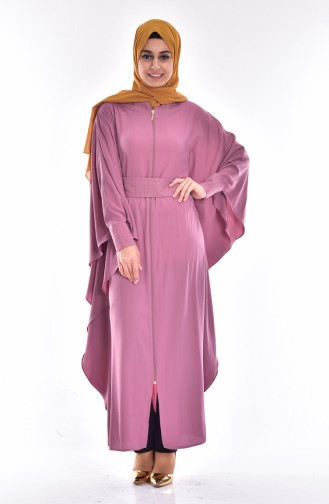 Abaya Manches Chauve-Souris 4024-01 Rose Pâle 4024-01