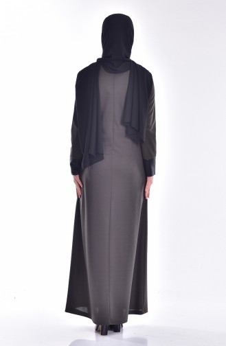 Khaki Hijab Dress 2126-06