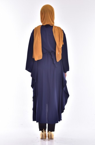 Abaya mit Fledermausärmeln 4024-04 Dunkelblau 4024-04