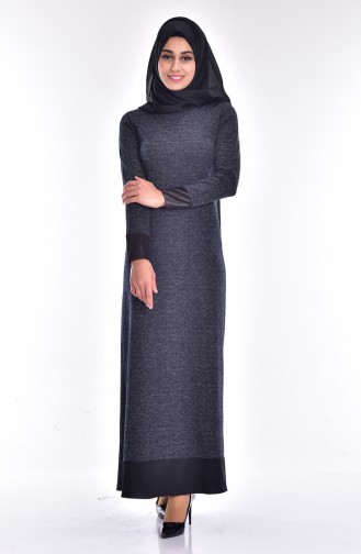 Navy Blue Hijab Dress 2124-03