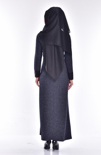 Navy Blue Hijab Dress 2124-03