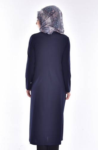 Krep Uzun Tunik 1012-03 Lacivert