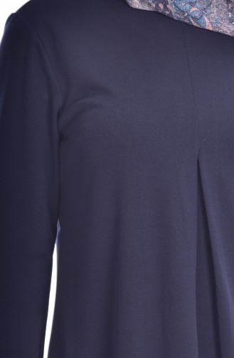 Krep Uzun Tunik 1012-03 Lacivert