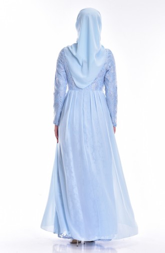 Blau Hijab-Abendkleider 0112-03