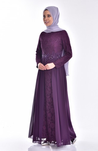 Purple İslamitische Avondjurk 0112-04