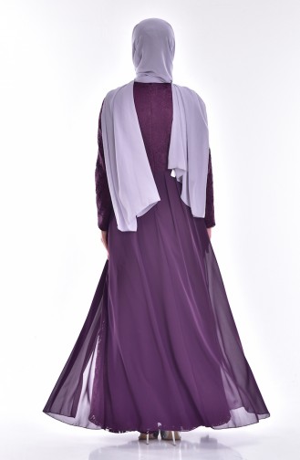 Purple Hijab Evening Dress 0112-04