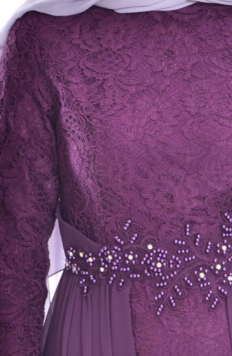 Purple Hijab Evening Dress 0112-04