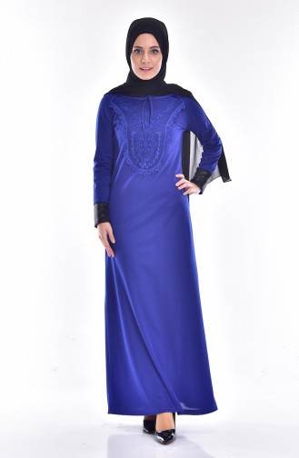 Saxe Hijab Dress 2126-07