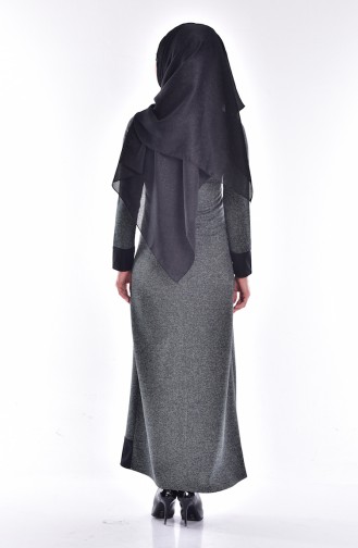 Grün Hijab Kleider 2124-04