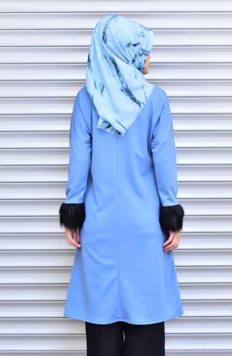 Tunique Détail Fourrure 3140-02 Bleu Bébé 3140-02