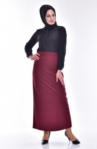 Decorated Skirt 2034-05 Claret Red 2034-05