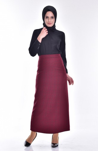 Decorated Skirt 2034-05 Claret Red 2034-05