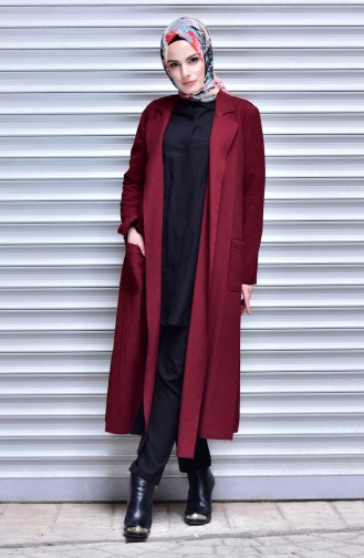Coat with Pockets 0421-01 Claret Red 0421-01