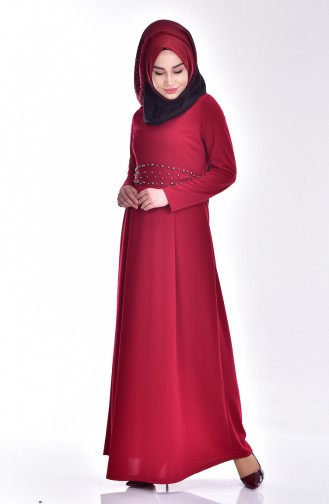 Dress with Belt 3853-04 Claret Red 3853-04