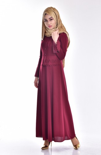 Spanish Sleeve Dress 1163-07 Claret Red 1163-07