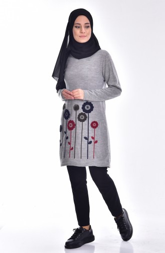 Decorated Knitwear Sweater 1157-10 Grey 1157-10