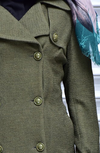Buttoned Coat 0438-04 Khaki 0438-04