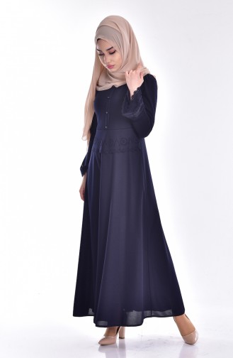 Spanish Sleeve Dress 1163-06 Navy Blue 1163-06