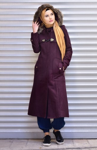 Buttoned Cache Coat 71143-02 Maroon 71143-02