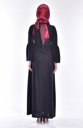 Decorated Spanish Sleeve Dress 3850-01 Black 3850-01