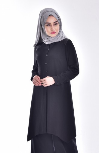 Tunic with Leather 1728-02 Black 1728-02