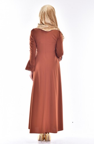 فستان أخضر تبغ 1163-02