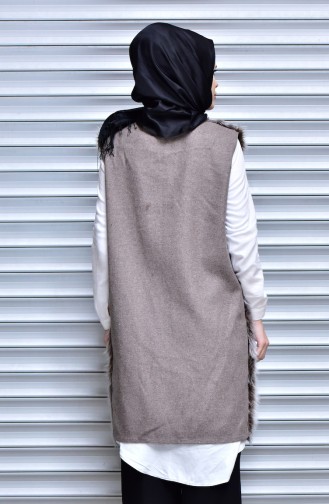 Kürk Yelek 0105-04 Kahverengi