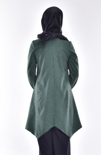 Tunic with Leather 1728-01 Green 1728-01