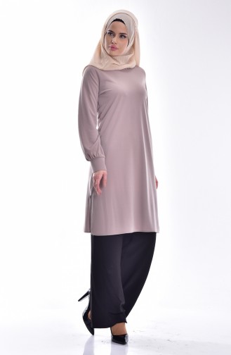 Pearl Detailed Tunic 4043-04 Beige 4043-04