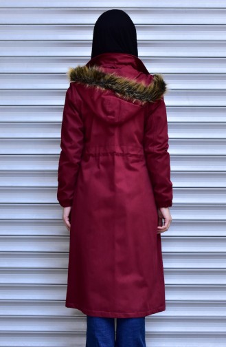 معطف طويل أحمر كلاريت 7005-01