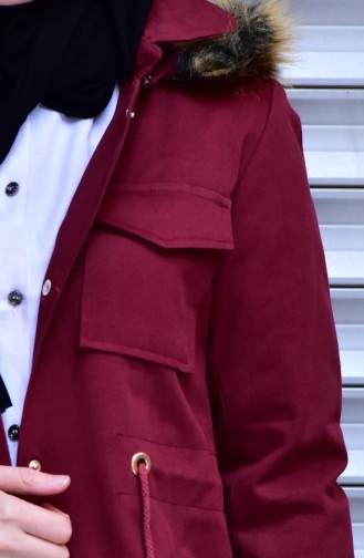 معطف طويل أحمر كلاريت 7005-01