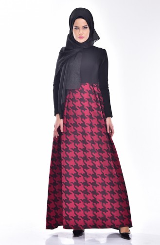 فستان بتصميم مطبع مع سحاب  2027-01