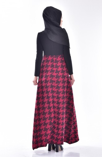 Claret Red Hijab Dress 2027-01