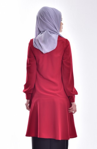 Tunic with Necklace 4033-06 Claret Red 4033-06
