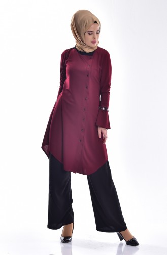 Kolu Püsküllü Tunik 4046-04 Bordo