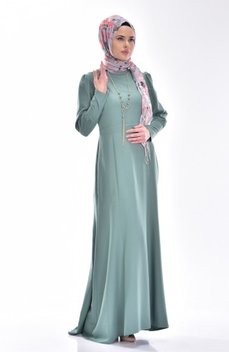Green Almond Hijab Dress 4186-05