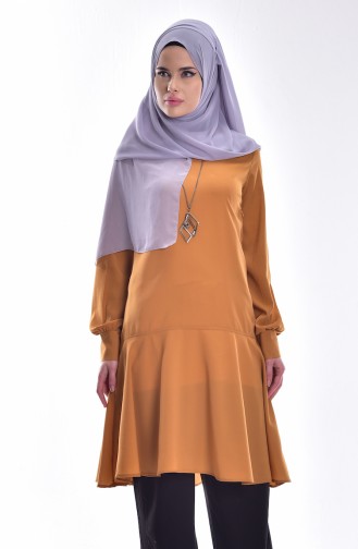 Kolyeli Tunik 4033-03 Hardal