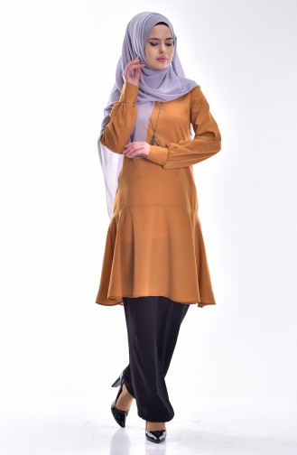 Kolyeli Tunik 4033-03 Hardal 4033-03