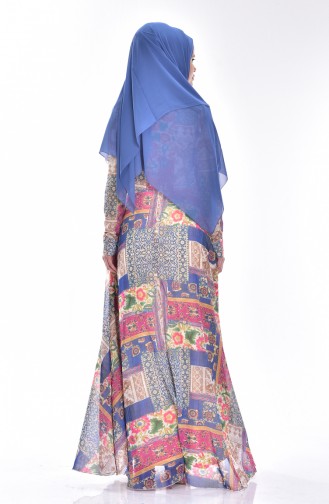 Blau Hijab Kleider 0035-02