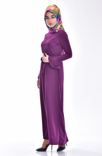 Dress with Belt 4013-06 Purple 4013-06